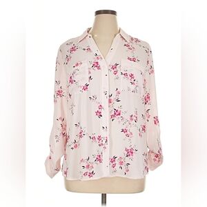 Candie's Light Pink Floral Button Down Shirt